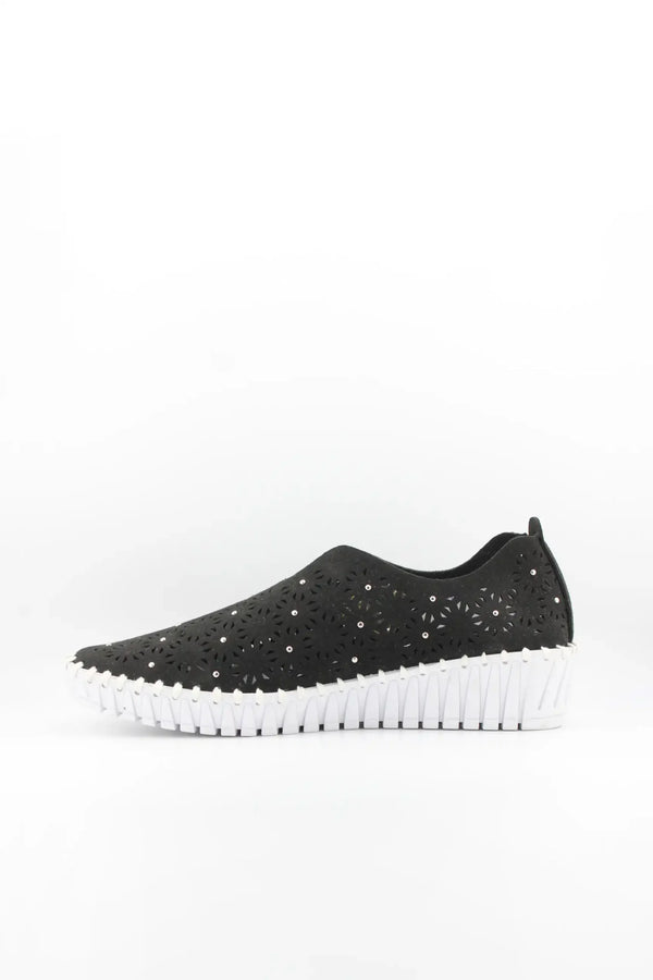 Bernie Mev Laser-Cut Slip-On Wedge Sneakers